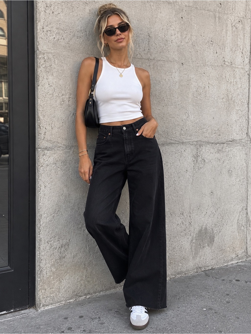 Old Navy Black Extra Sky High Wide-Leg Black Jeans -Sz 10